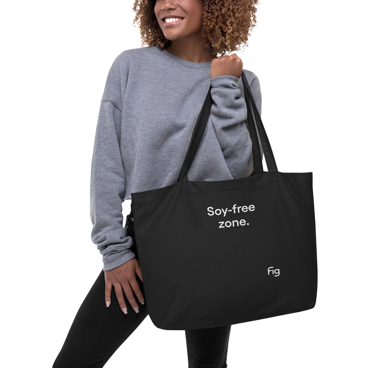 Soy-free zone | Large organic tote bag
