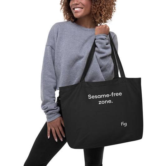 Sesame-free zone | Large organic tote bag